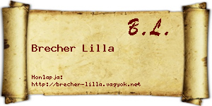 Brecher Lilla névjegykártya